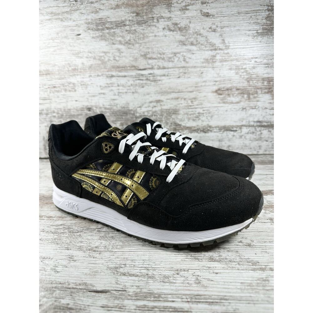Men's ASICS Gel-Saga 'Samurai' Black/Gold Low Top Sneakers Sz 10 Athletic EUC!
